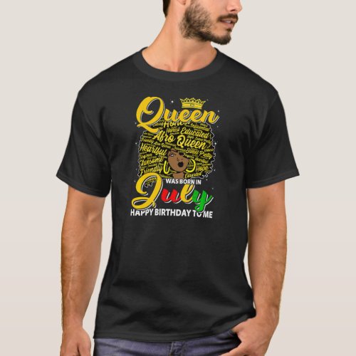 Womens Birthday Juneteenth Black History Queen Bor T_Shirt