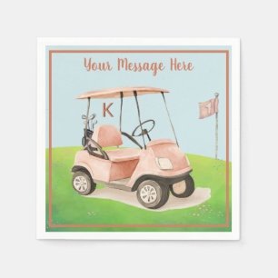 Women's Birthday Retirement Golf Theme Monogram Napkins