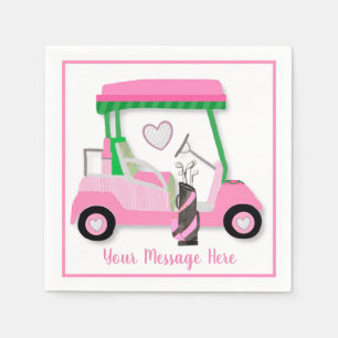Women's Birthday Retirement Pink Golf Theme Party Napkins
