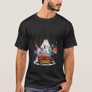 Womens Birthday Squad Spooky Clown Ghost Zombie Fu T-Shirt