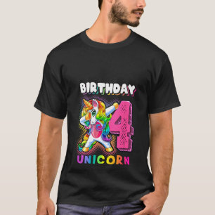 Womens Birthday Unicorn 4 Dabbing Unicorn 4th Birt T-Shirt