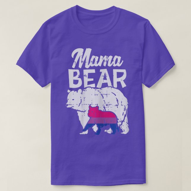 Womens Bisexual Pride Mama Bear Bi Flag LGBTQ Mom  T-Shirt (Design Front)