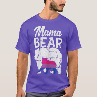 Womens Bisexual Pride Mama Bear Bi Flag LGBTQ Mom  T-Shirt