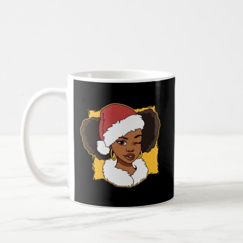 Womens Black African American Santa Black Christma Coffee Mug