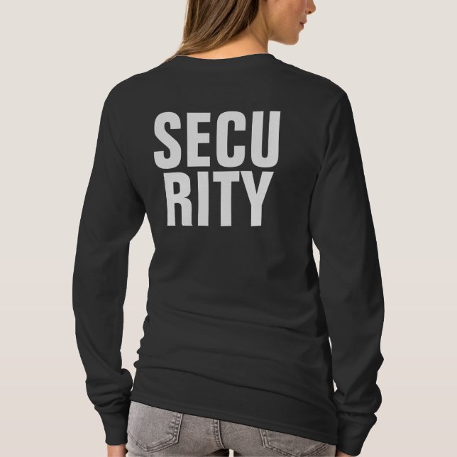Womens Black And White Customize Security Template T-Shirt (Back)