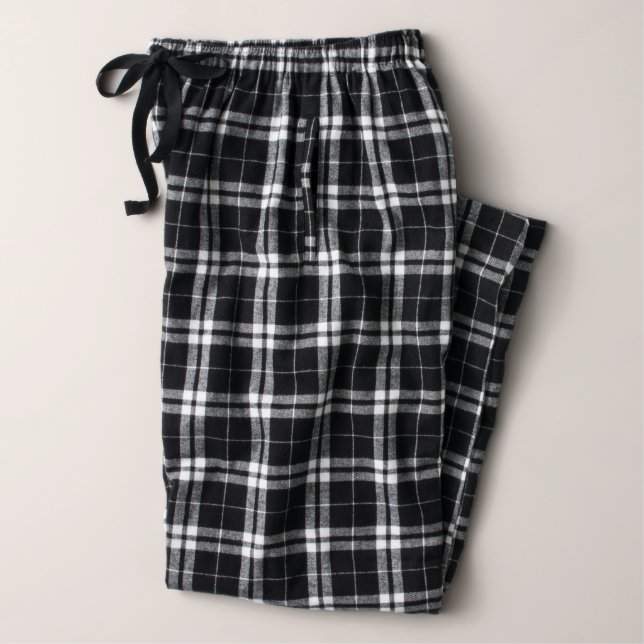 Women's Black and White Flannel Pajama Pants (Adult)