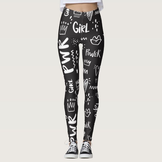 Womens black shop and white leggings