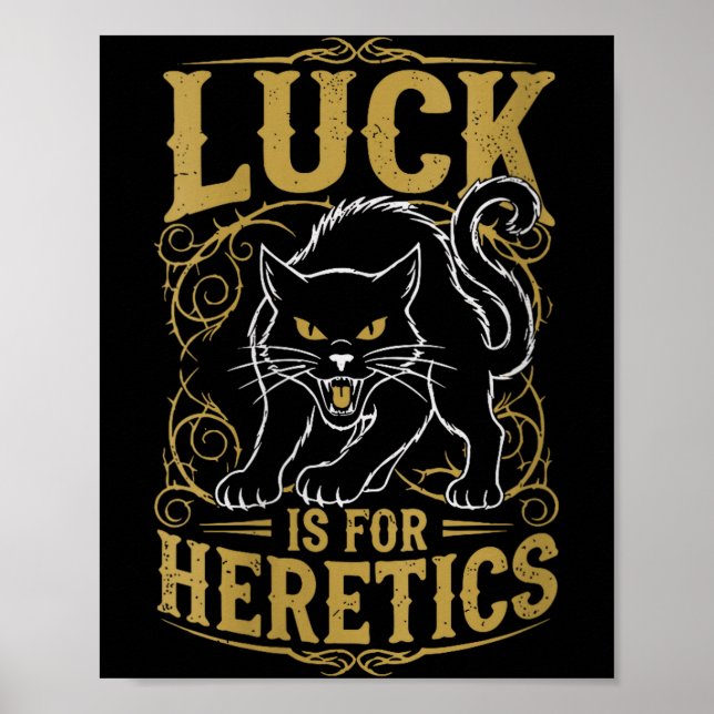 Women's black cat luck is for heretics witch  poster (Front)