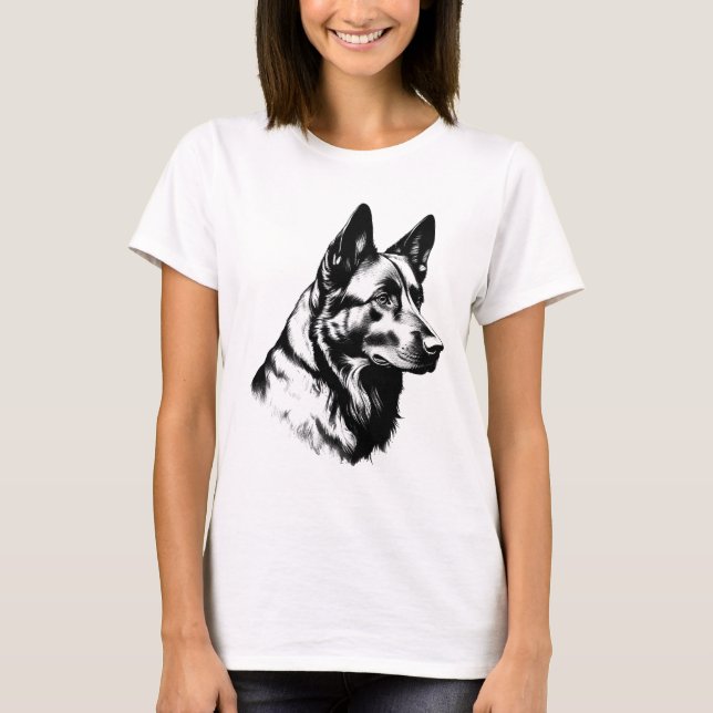 Women's Black German Shepherd Dog Tee (Front)