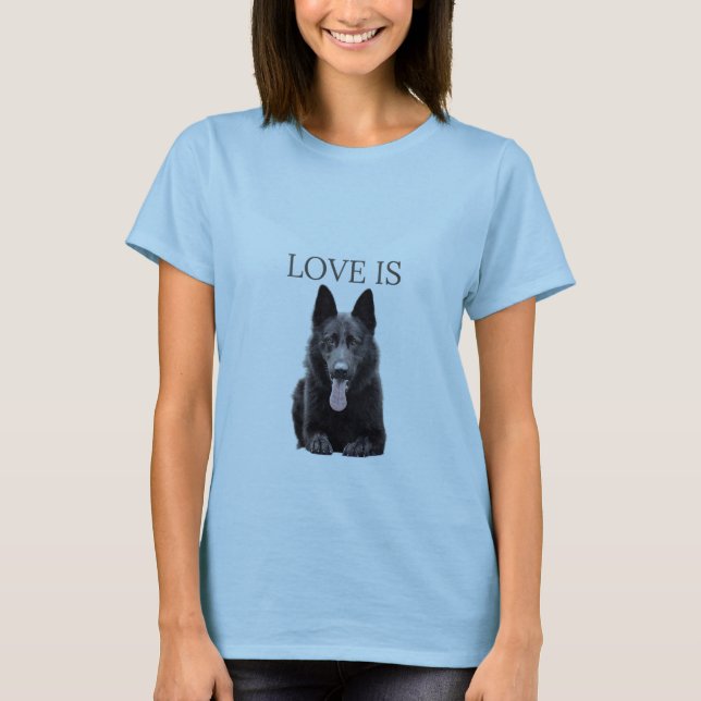 Womens Black German Shepherd Shepard T Dog Mom Dad T-Shirt (Front)