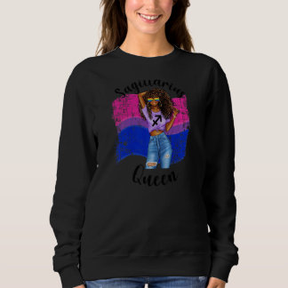Womens Black Girls Bisexual Pride Sagittarius Quee Sweatshirt