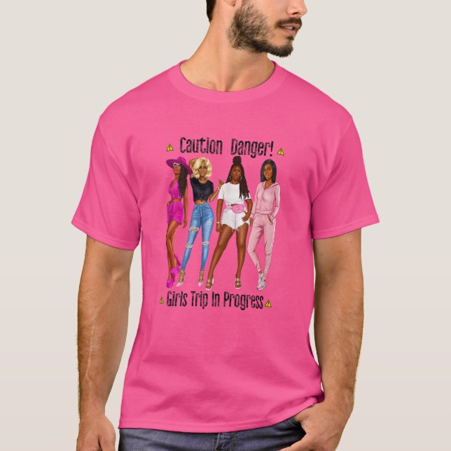 Womens  Black Girls Trip Progress African American T-Shirt (Front)