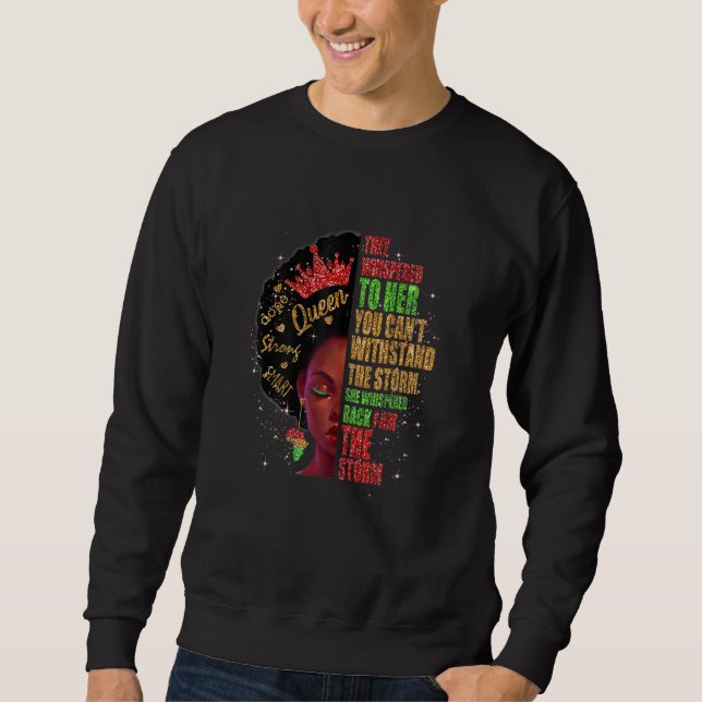Womens Black History Month Afro Melanin Queen Afri Sweatshirt (Front)