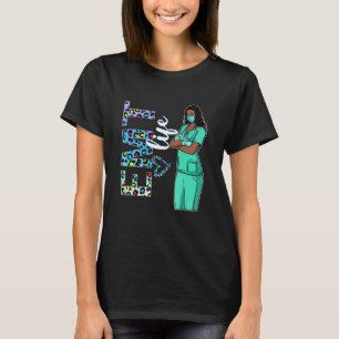 Womens Black Nurse Uniform Afro African Emt Nurse T-Shirt