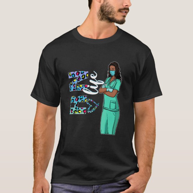 Womens Black Nurse Uniform Afro African Rn Nurse D T-Shirt (Front)
