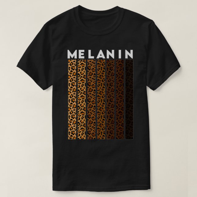 Womens Black Pride Melanin, Leopard Plaid Black Hi T-Shirt (Design Front)