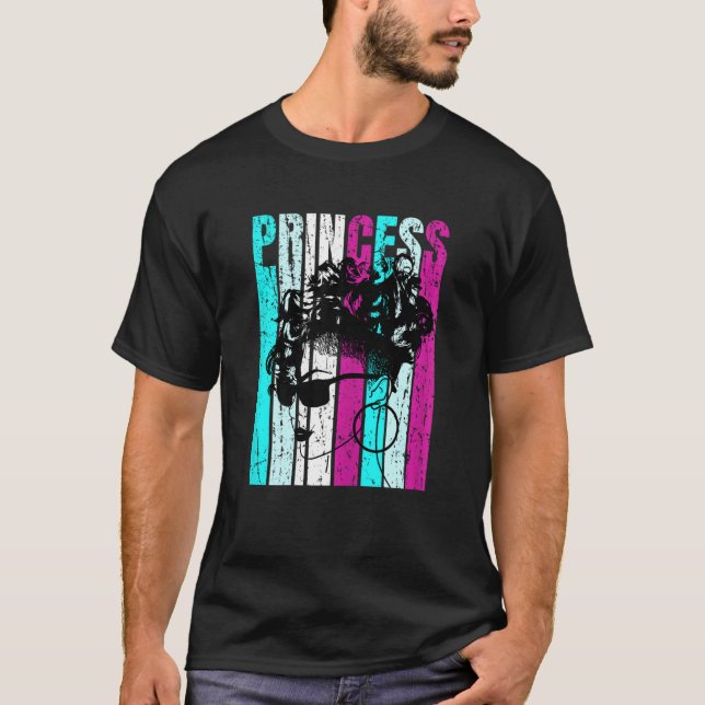 Womens Black Princess African American Woman Black T-Shirt (Front)