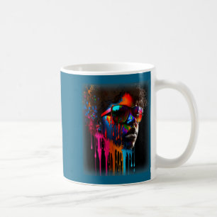 Womens black queen melanin dripping art black coffee mug