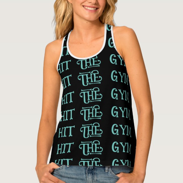 Women's Black Racerback Gym Tank Top (Front)