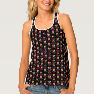 Women's Black Tank Top Sphynx Cats Love Pattern