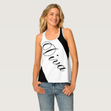 Women's black & white tank top