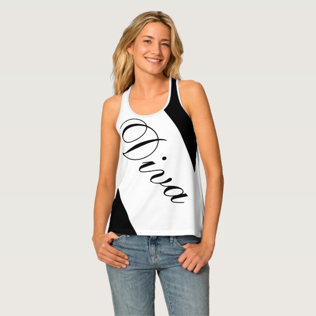 Women's black & white  tank top (Front Full)