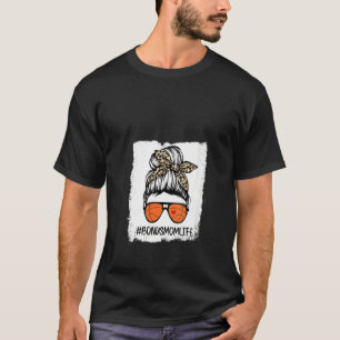 Womens Bleached Basketball Bonus Mom Leopard Messy T-Shirt