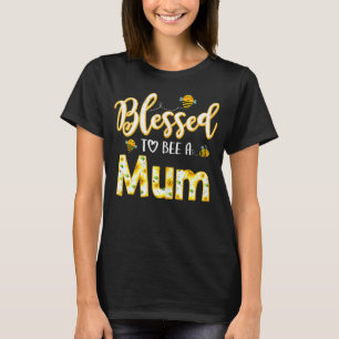 Womens Blessed Flower Pattern Bee Mom Grandmom Mot T-Shirt