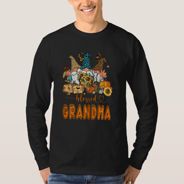 Womens Blessed Grandma Women's Trendy Fall Catmom  T-Shirt (Front)