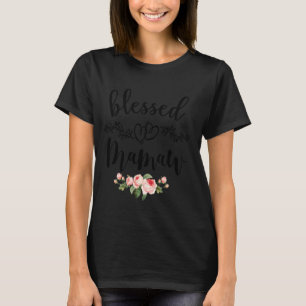 Womens Blessed Mamaw Cute Flower Mamaw Tee