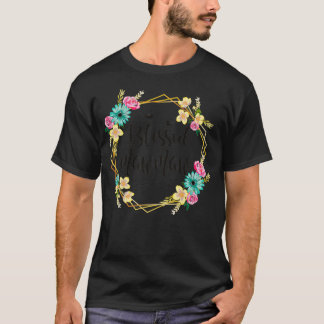 Womens Blessed Mawmaw Cute Flower Mawmaw Gift T-Shirt