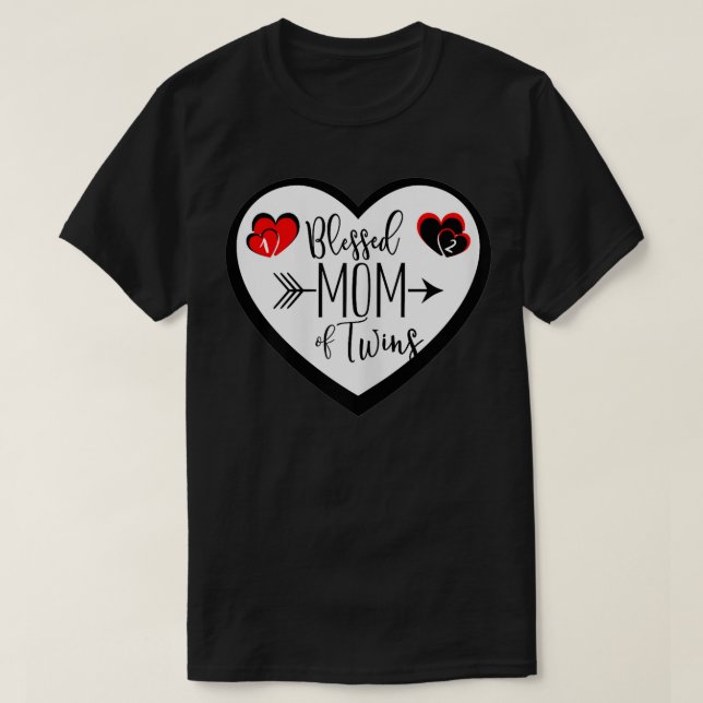 Womens Blessed Mom Of Twins Gift  T-Shirt (Design Front)