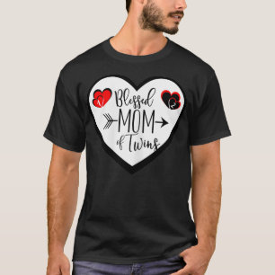 Womens Blessed Mom Of Twins Gift T-Shirt