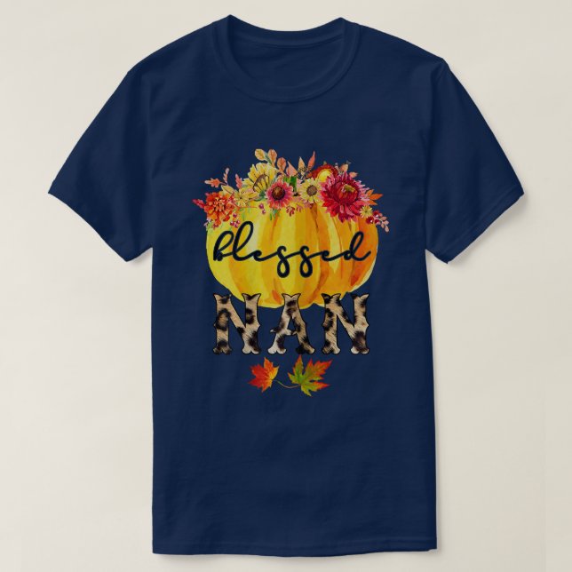 Womens Blessed NanAutumnGifts for Grandma  T-Shirt (Design Front)