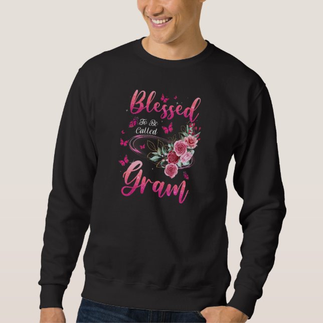 Womens Blessed To Be Called Gram Cute Girls Women  Sweatshirt (Front)