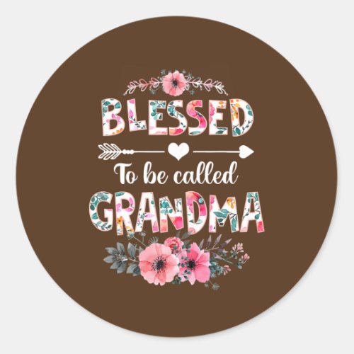Womens Blessed To Be Called Grandma Funny Grandma Classic Round Sticker