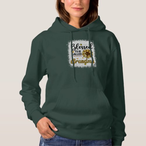 Womens Blessed To Be Called Grandma Sunflower Hoodie