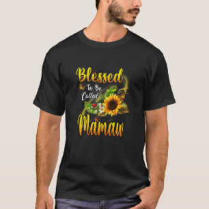 Womens Blessed To Be Called Mamaw Sunflower Mother T-Shirt