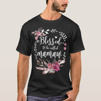 Womens Blessed To Be Called Mamaw Thankful Blesse T-Shirt