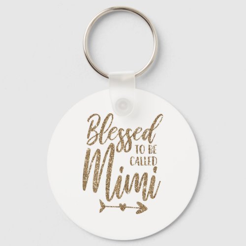 Womens Blessed To Be Called Mimi Grandma Mors Day Keychain