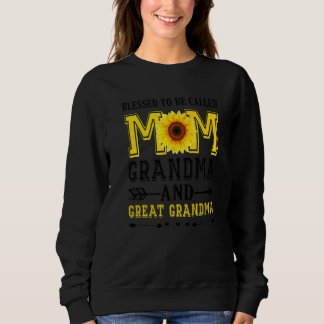 Womens Blessed To Be Called Mom Grandma Great Gran Sweatshirt