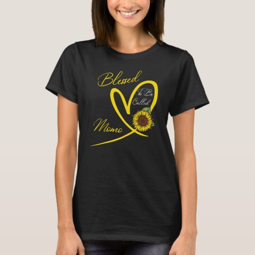 Womens Blessed To Be Called Momo Sunflower T_Shirt