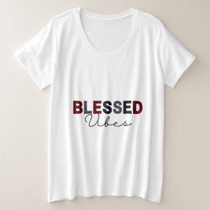 Women's Blessed Vibes Plus-Size Tee