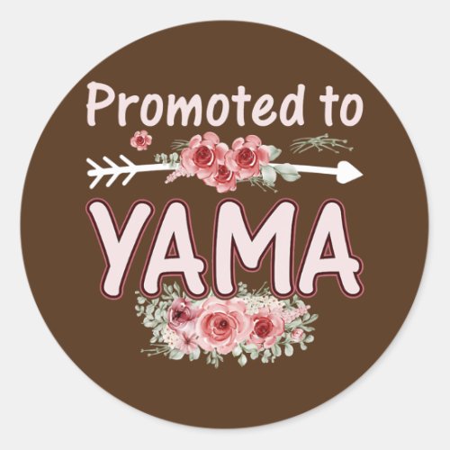 Womens Blessed Yama Floral Mom Grandma Xmas Classic Round Sticker