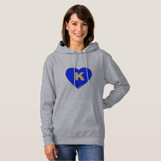 Women's Blue & Gold K-Heart Hoodie