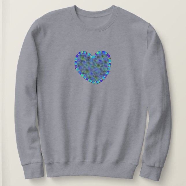 Women's Blue Heart Sweatshirt (Design Front)