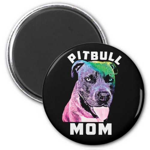 Womens Blue Nose Pitbull Mom Pop Art Style Cool Magnet