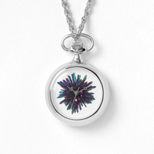 *~* Women's Blue Teal Crystal Point Watch