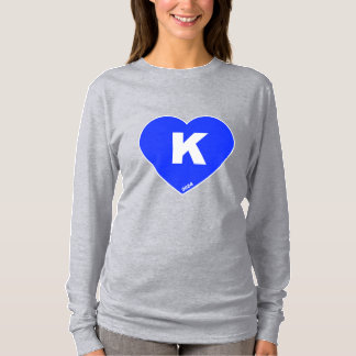 Women's Blue & White K-Heart long sleeve t-shirt
