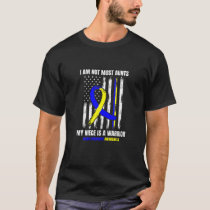 Womens Blue Yellow Down Syndrome Awareness Aunt Ni T-Shirt